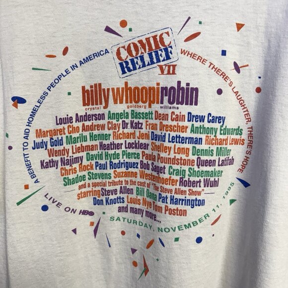 Vintage Comic Relief VII T Shirt Mens XL Robin Williams USA 90s - Picture 9 of 16